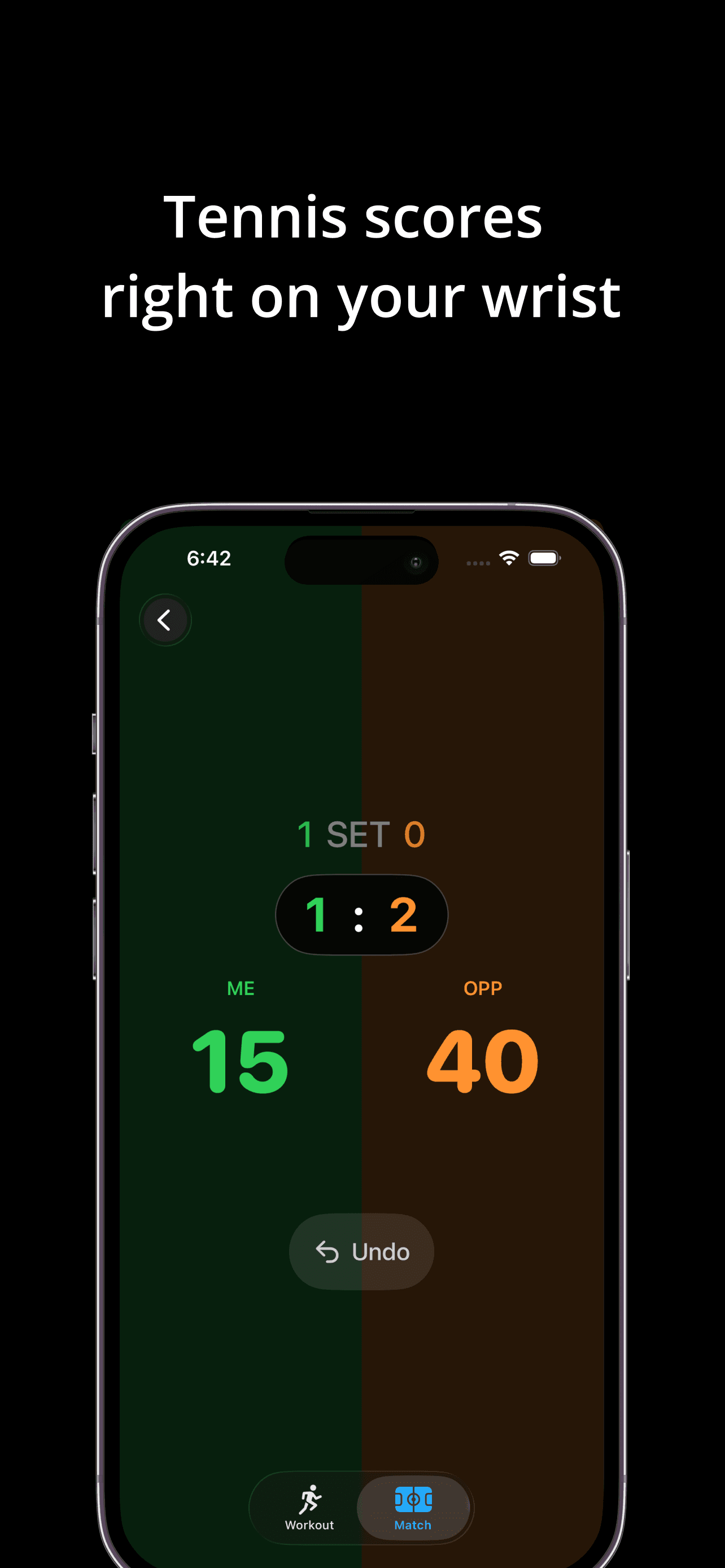 Ralli match score on iPhone