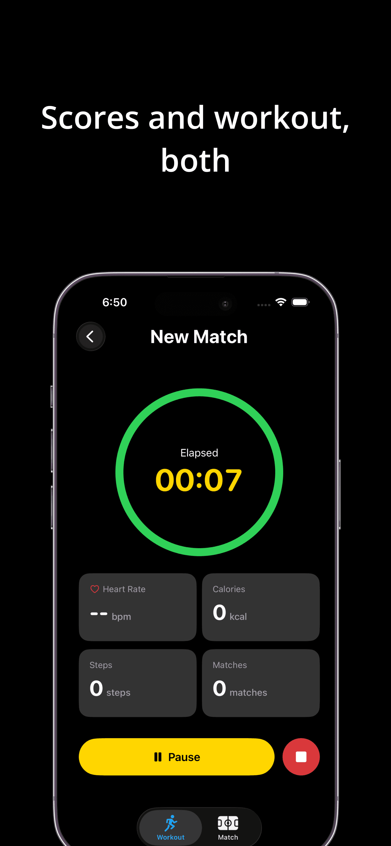 Ralli workout metrics on iPhone