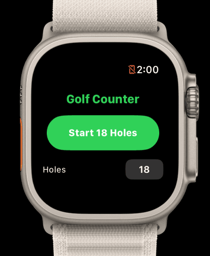 GolfCounter hole count selection on Apple Watch