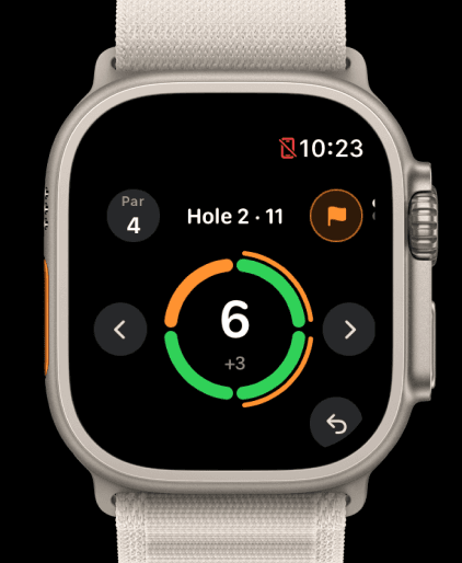 GolfCounter hole score dial on Apple Watch